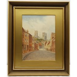 Albert Henry Findley (British 1880-1975): 'Framwellgate Durham', watercolour signed and titled 37cm x 27cm