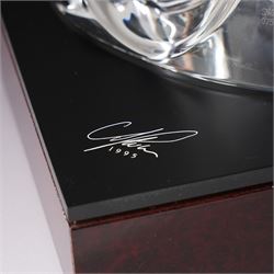 Swarovski, The Eagle, modelled as an eagle in flight upon a wooden base, limited edition 7515/10000, with certificate and case