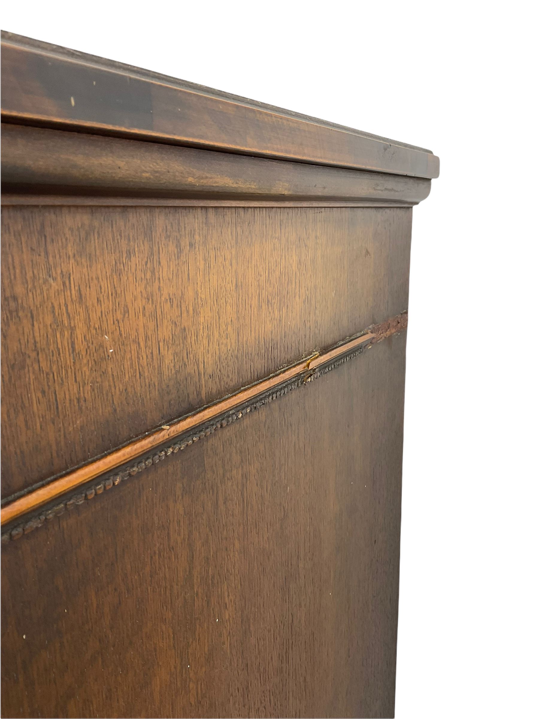 Early 20th century French walnut sideboard, fitted with six drawers and two cupboards