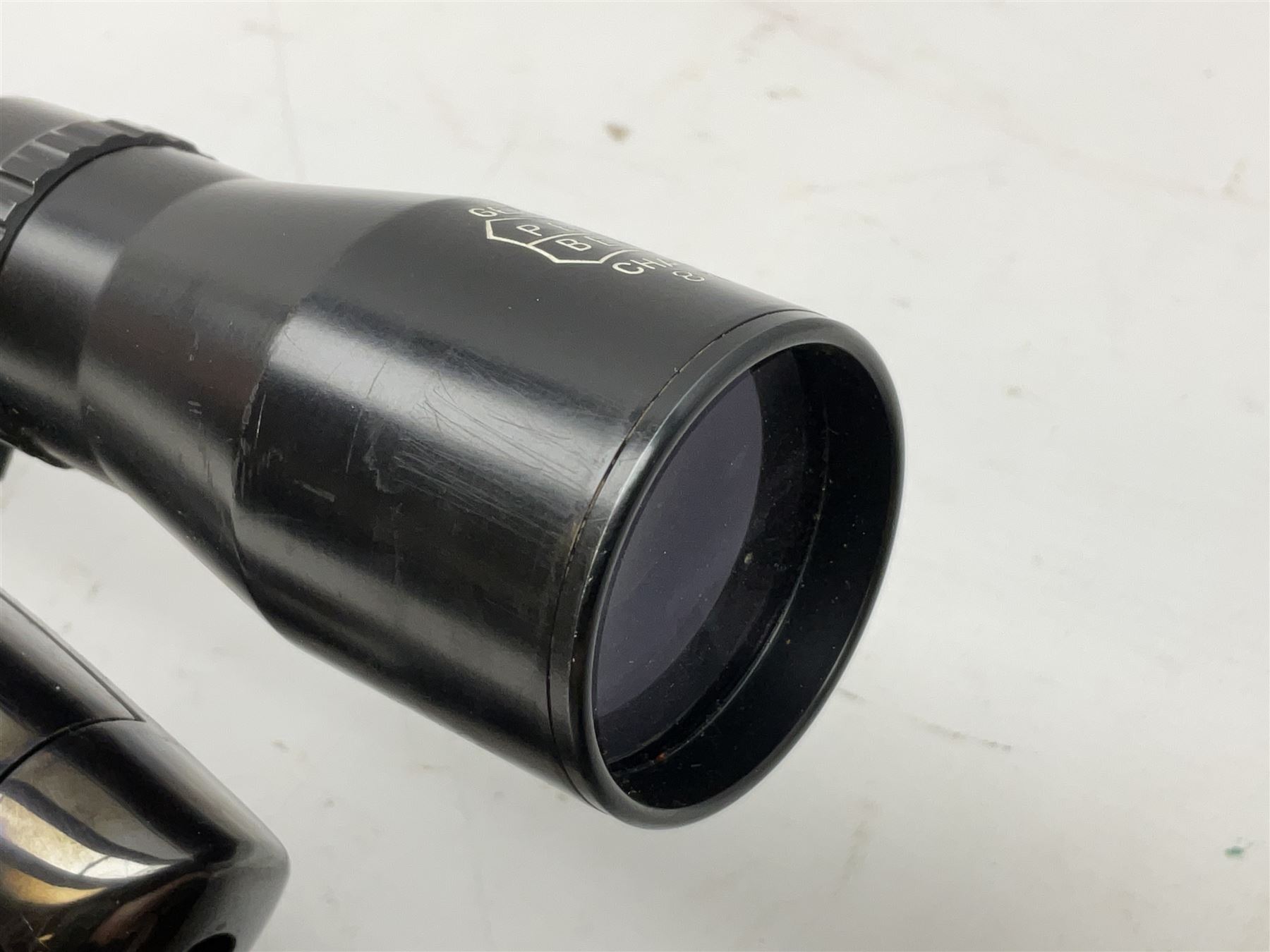 30-06 Steyr-Mannlicher Model M bolt-action rifle, the 61cm hammer forged barrel with side safety, double set trigger and lift-out rotary magazine, walnut stock with chequered pistol grip and fore-end and additional soft leather cheek piece, Pecar Berlin Champion 8 x 45 telescopic sight with quick release mounts, serial no.204791 L111cm FIREARMS CERTIFICATE REQUIRED OR RFD