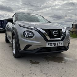FG70 YZV - Nissan Juke - 2020, 1.0L, Acenta 5dr, silver, two keys, 4350 miles, automatic, petrol, v5 present, excellent condition, on instruction from a recent estate clearance - buyers premium 10% + VAT. (12%inc.) - THIS LOT IS TO BE COLLECTED BY APPOINTMENT FROM DUGGLEBY STORAGE, GREAT HILL, EASTFIELD, SCARBOROUGH, YO11 3TX