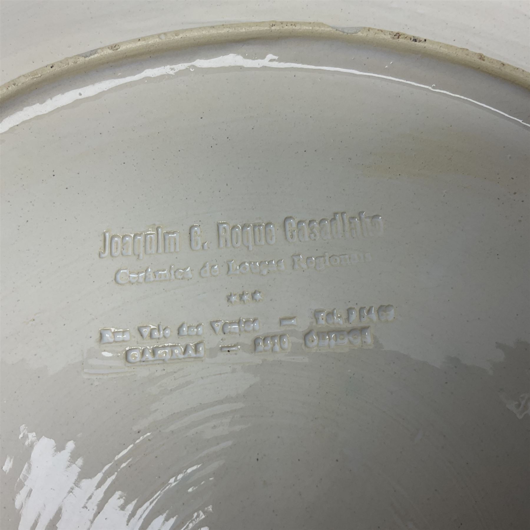 Two 20th Century Portuguese Palissy style Majolica wall plates, one depicting a crab, the other a lobster each to the centre modelled in relief surrounded by encrustations and shells, both with impress marks beneath, D32cm