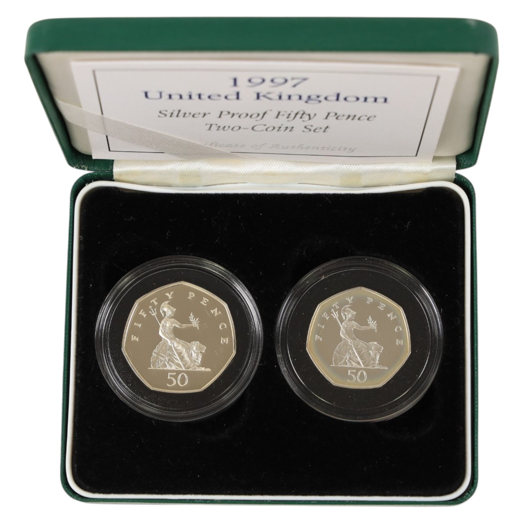 Nine world silver coins or sets, including The Royal Mint United Kingdom 1977 silver proof fifty pence two coin set, 1977 'Silver Jubilee' silver proof crown, USA 2014 'National Baseball Hall of Fame' silver dollar, Australia 2007 '75th Anniversary of the Sydney Harbour Bridge' one dollar fine silver coin, etc, together with a Canada 1975 one dollar, mostly cased with certificates