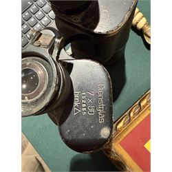 Pair of WWII BMK military binoculars, Dienstglas 7x50, serial number 152655
