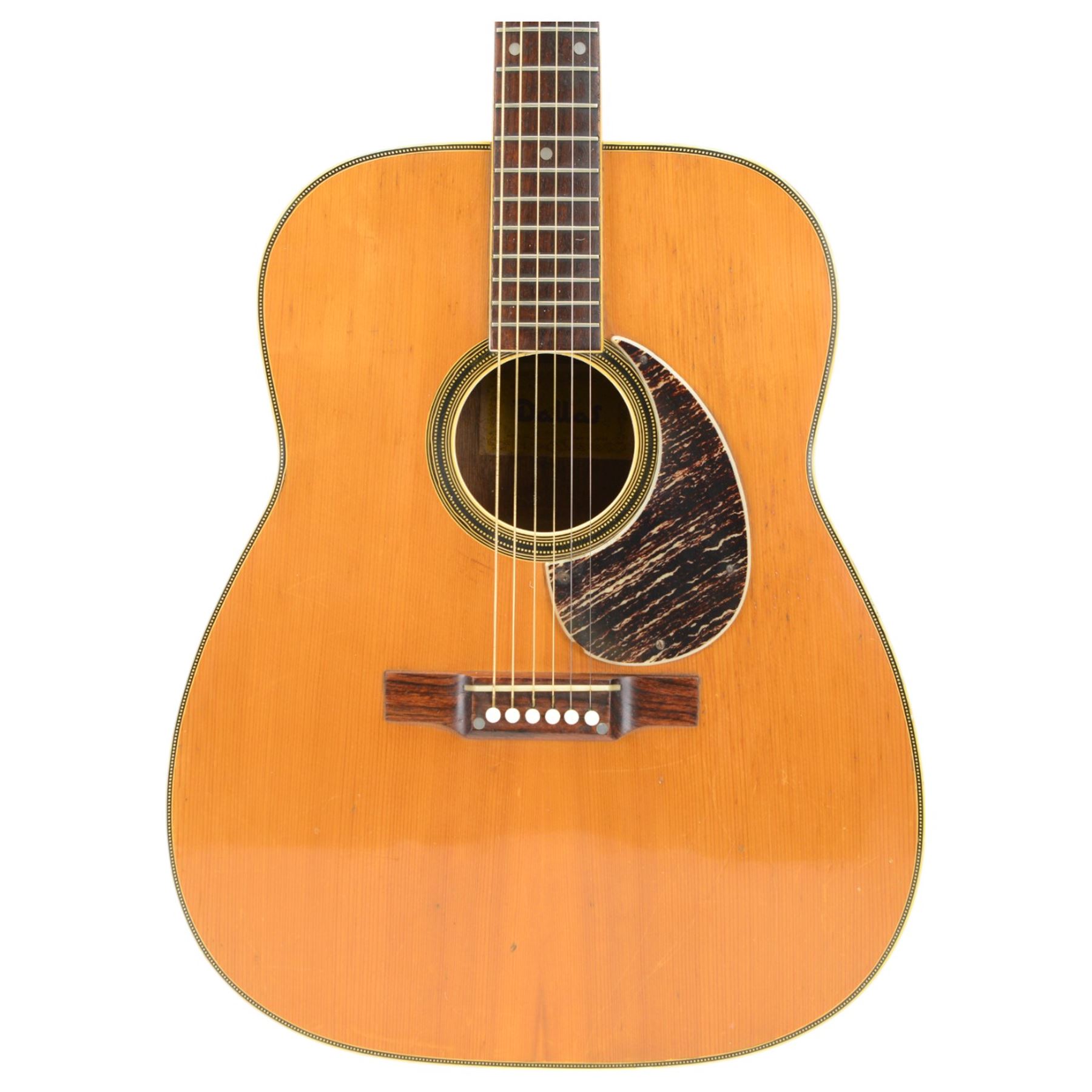 1960s Dallas Dreadnought acoustic guitar, model no. A625, L105cm