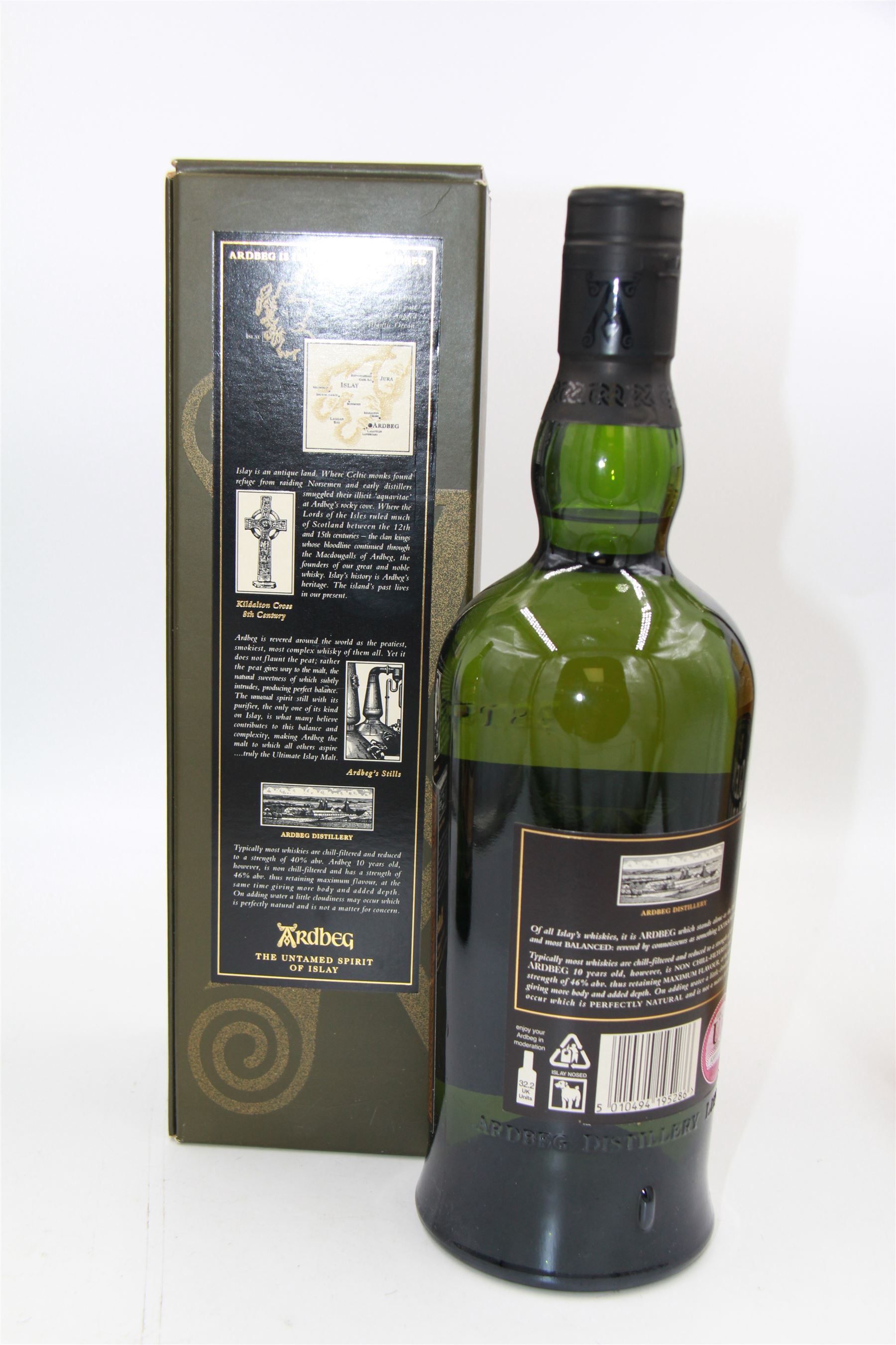 Ardbeg, 10 year old single malt Scotch whisky, 70cl 46% vol in presentation box, Glenfiddich, special old reserve pure malt Scotch whisky, 1 litre 40% G.L and Glen Moray, single malt whisky, 1l 40% vol (3)
