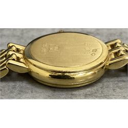 Longines Prestige 18ct gold ladies quartz wristwatch, L6.107.6, on integrated 18ct gold brick link bracelet, hallmarked