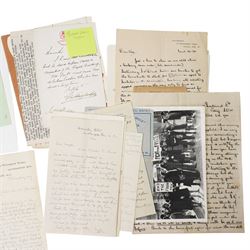 Letter from the artist Thomas Sidney Cooper from his home in Canterbury, July 1890 referencing Mr Constable, number of WWII ENSA correspondence from India, C.E.M.A. programme 1946 with signatures, correspondence and photographs of the McLeod family, hand written recipe book 1898 and other items