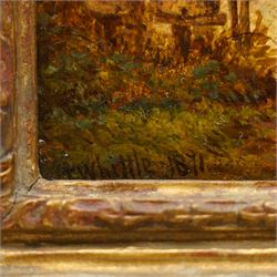 Thomas Whittle Junior (British fl.1865-1885): 'Cottage at Godalming', oil on board signed and dated 1871, 19cm x 14cm
