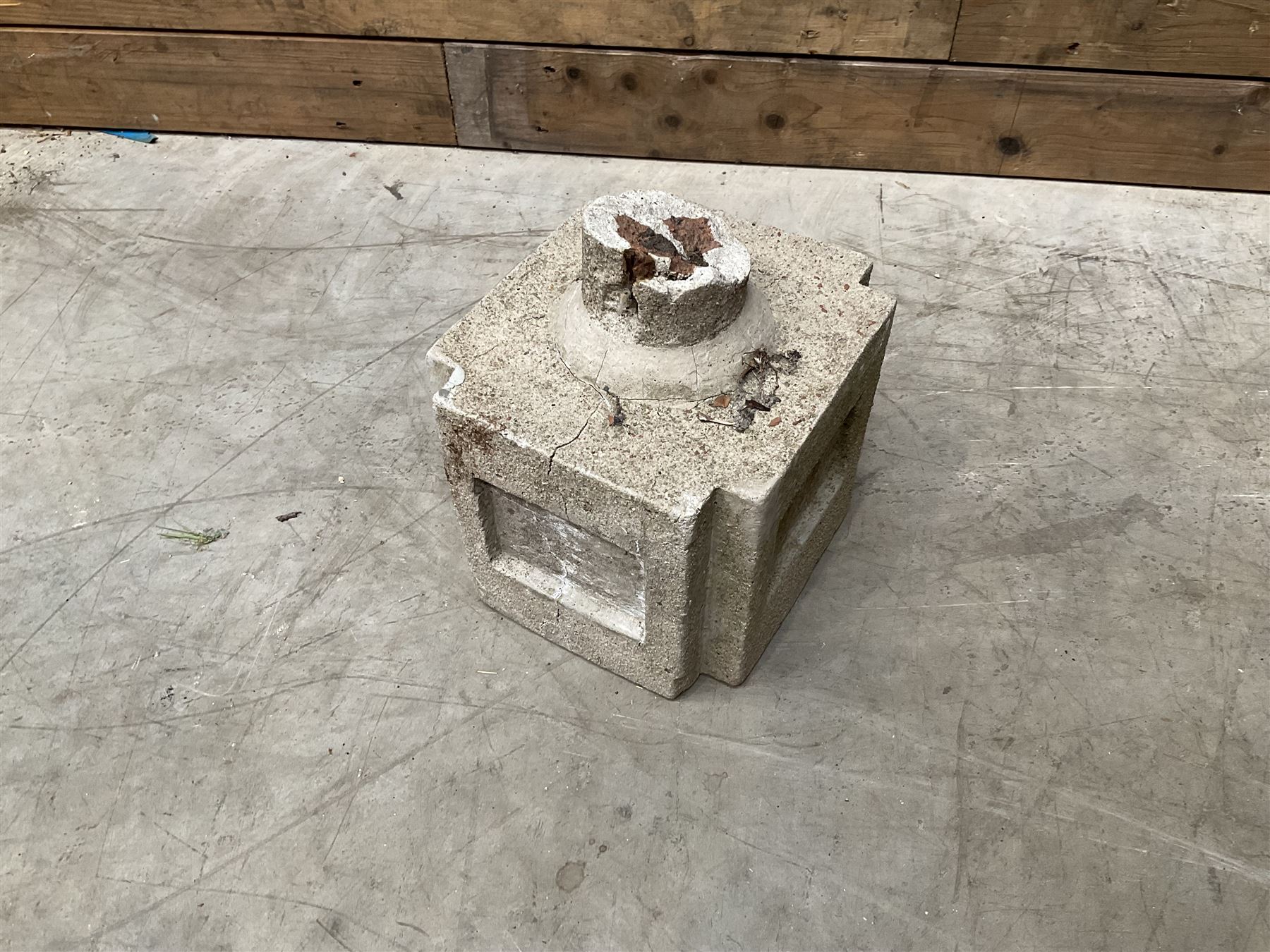 Collection of 9 decorative stone garden objects including sun dial small troughs mill stone and more,