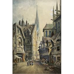 Charles James Keats (British 19th century): 'Rouen' Street Scene, watercolour signed and titled 49cm x 32cm