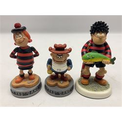 Eleven Robert Harrop figures from The Beano Dandy Collection and Classic Beano Dandy Collection, comprising Dennis the Menace BDD01, Gee Up! BP06, Bea Healthy WB04, Fore! BP11, Gnasher Fishing BDS07, Dennis the Menace Fishing BDS06, Chiefy CBD24, Minnie the Minx CBD03, Little Plum CBD23, 'Erbert CBD16, Babyface Finlayson CBD06, all with boxes