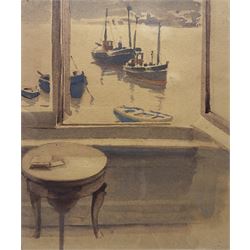 Cornish School (Mid 20th century): View through a Harbour Window, watercolour unsigned 25cm x 20cm 
