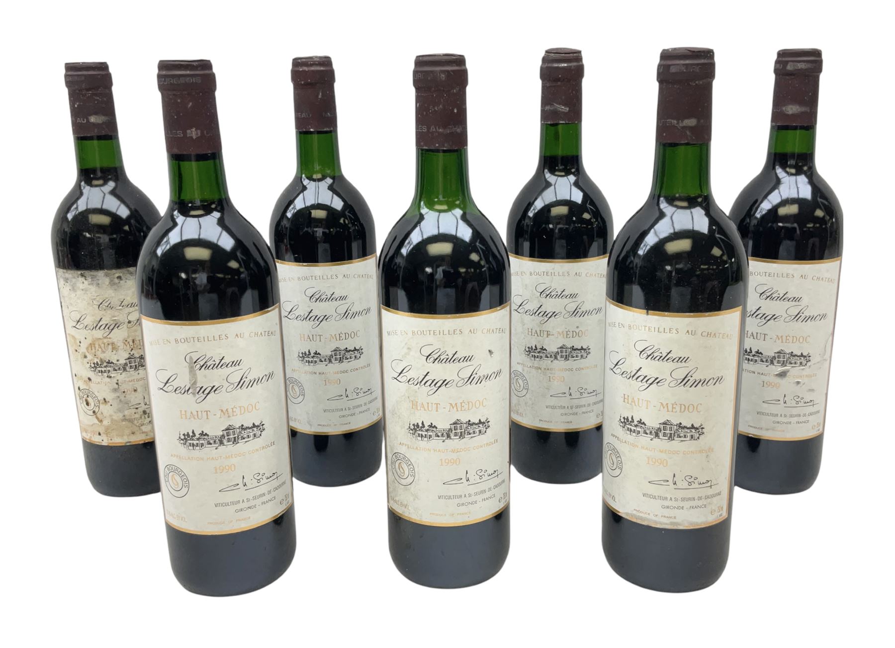 Chateau Lestage Simon 1990, Haut-Médoc, 750ml, 13% vol, seven bottles