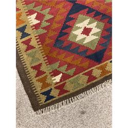Maimana Kilim rug, stepped lozenge pattern