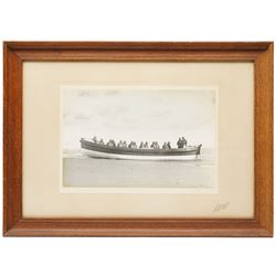 Joseph Eaman (British 1853-1907): Fisherman at Heavy Tides, watercolour signed 26cm x 41.5cm; After Frederick James Smyth (British fl.1841-1867): Stormy off Tynemouth Castle, hand-coloured engraving signed on the plate 24cm x 34cm; After Harry Hodges Tansley (British 1883-1961): Sheringham and Cromer, photographic print 18.5cm x 28.5cm (3)
