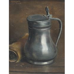 Louis Van Engelen (Belgian 1856-1940) Still Life of Tankard, oil on wood panel signed and ...
