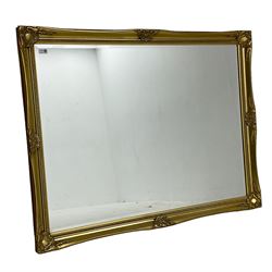Large gilt framed wall mirror, bevelled plate