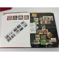 Great British stamps including Queen Elizabeth II mostly commemorative mint decimal issues with 1st class, miniature sheets etc, pre-decimal issues and other QEII stamps with mint and used, housed in four ring binder folders and loose