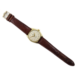  Rolex Oyster Perpetual 9ct gold wristwatch 1954, calibre 1030 serial no 44996 on snake skin strap original buckle  