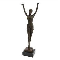 Art Deco style bronze, Starfish dancer, upon a black marble plinth, after Dimetri H Chipar...