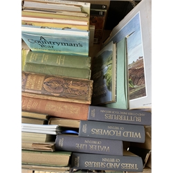  Fishing - Kenneth Mansfield, The Art of Angling: reprinted 1957, in 3 vols, Fine Angling For Coarse Fish, pub. 1930, Muriel Foster's Fishing Diary, Trout Fishing from all Angles, The Complete Fly-Fisher, other fishing books and quantity of books on Natural History, in three boxes  
