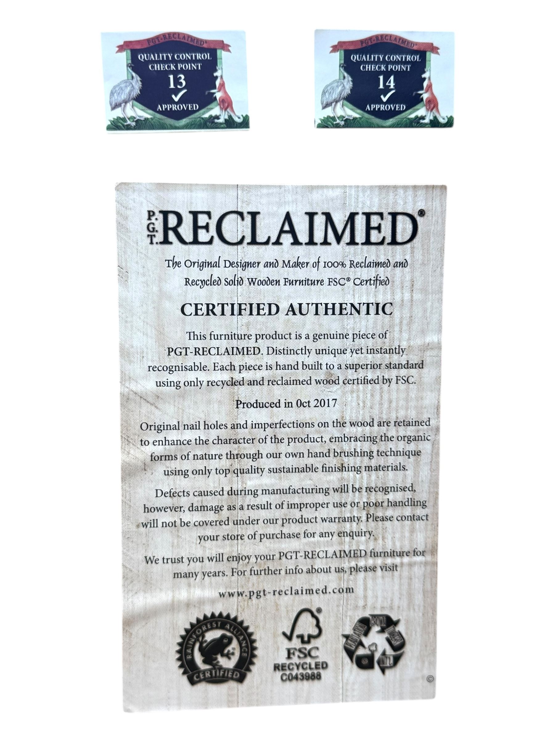 Barker & Stonehouse - contemporary 'Charlie' reclaimed wood chest, rectangular plank top over three short and four long drawers, raised on square supports