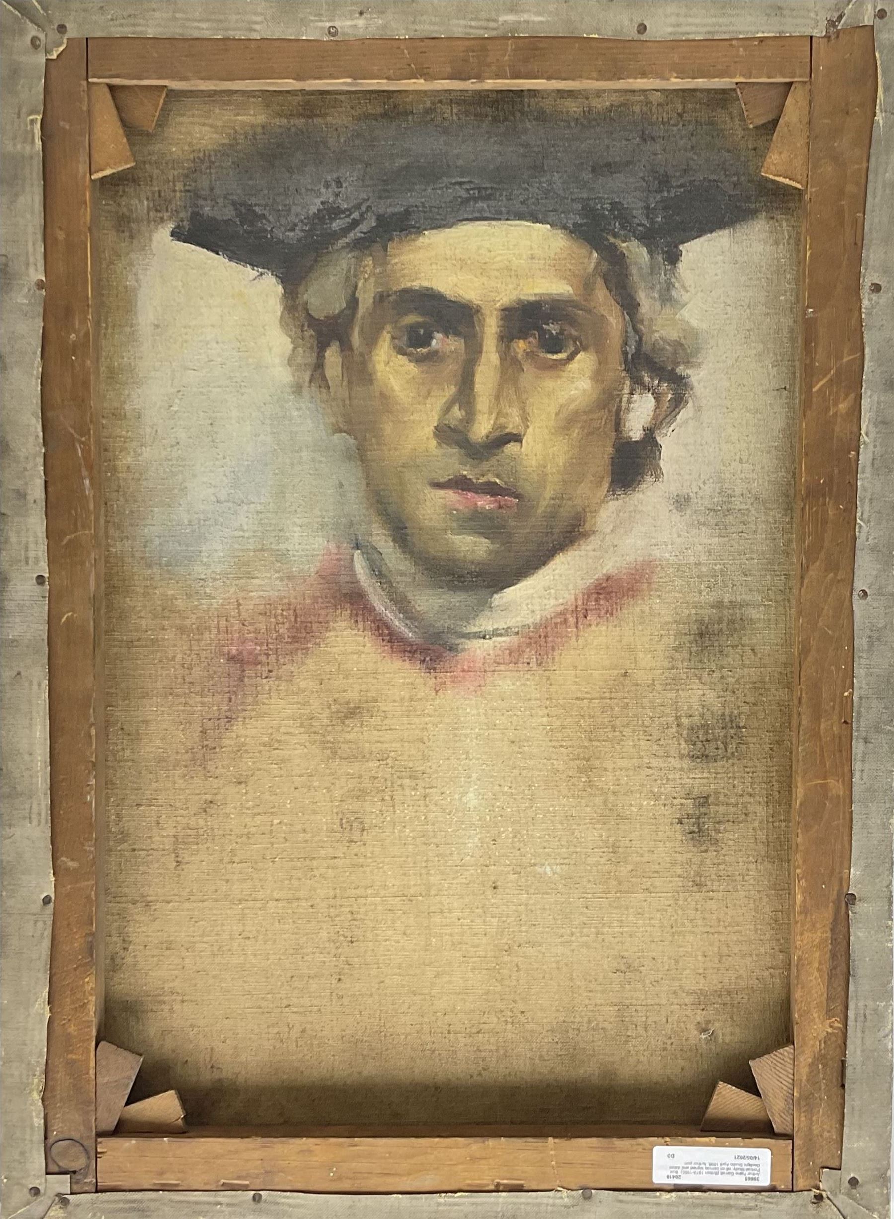 Arthur Paine Garratt (British 1873-1955): Bust Portrait Study, oil on canvas signed and dated Gaslight Studio April 1898, further portrait verso 56cm x 41cm (unframed)