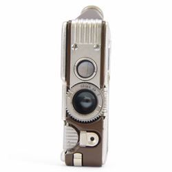 Goerz Minicord Sub-Miniature 16mm camera, serial no. 16878, with a Helgor 1:2 f=2.5cm lens serial no. 16563, in leather carry pouch