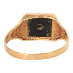 9ct gold black onyx signet ring, hallmarked