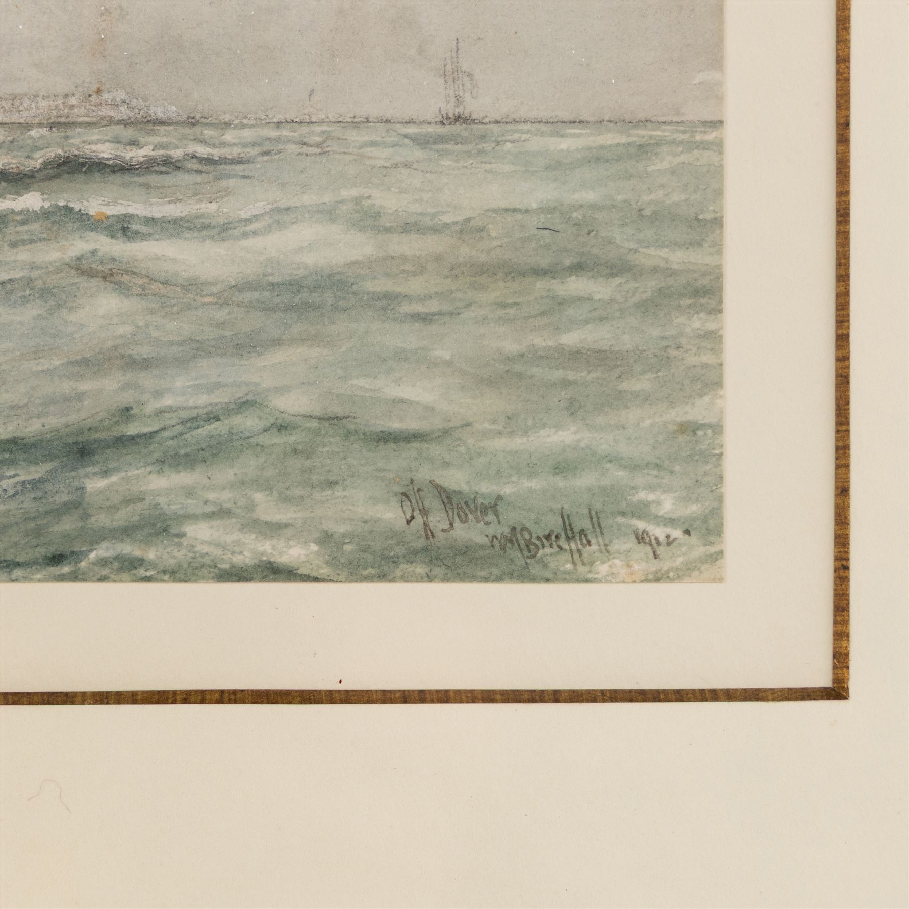William Minshall Birchall (American 1884-1941): 'Off Dover', watercolour signed titled and dated 1912, 17cm x 30cm