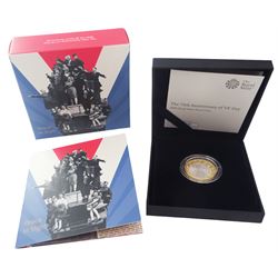 The Royal Mint 2020 'The 75th Anniversary of VE Day' silver proof two pound coin, cased with certificate