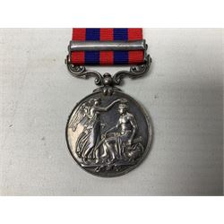 Victoria India General Service Medal with Burma 1885-7 clasp awarded to 1771 Pte. W. Alderman 2nd Bn. Hamps. R.; with ribbon
