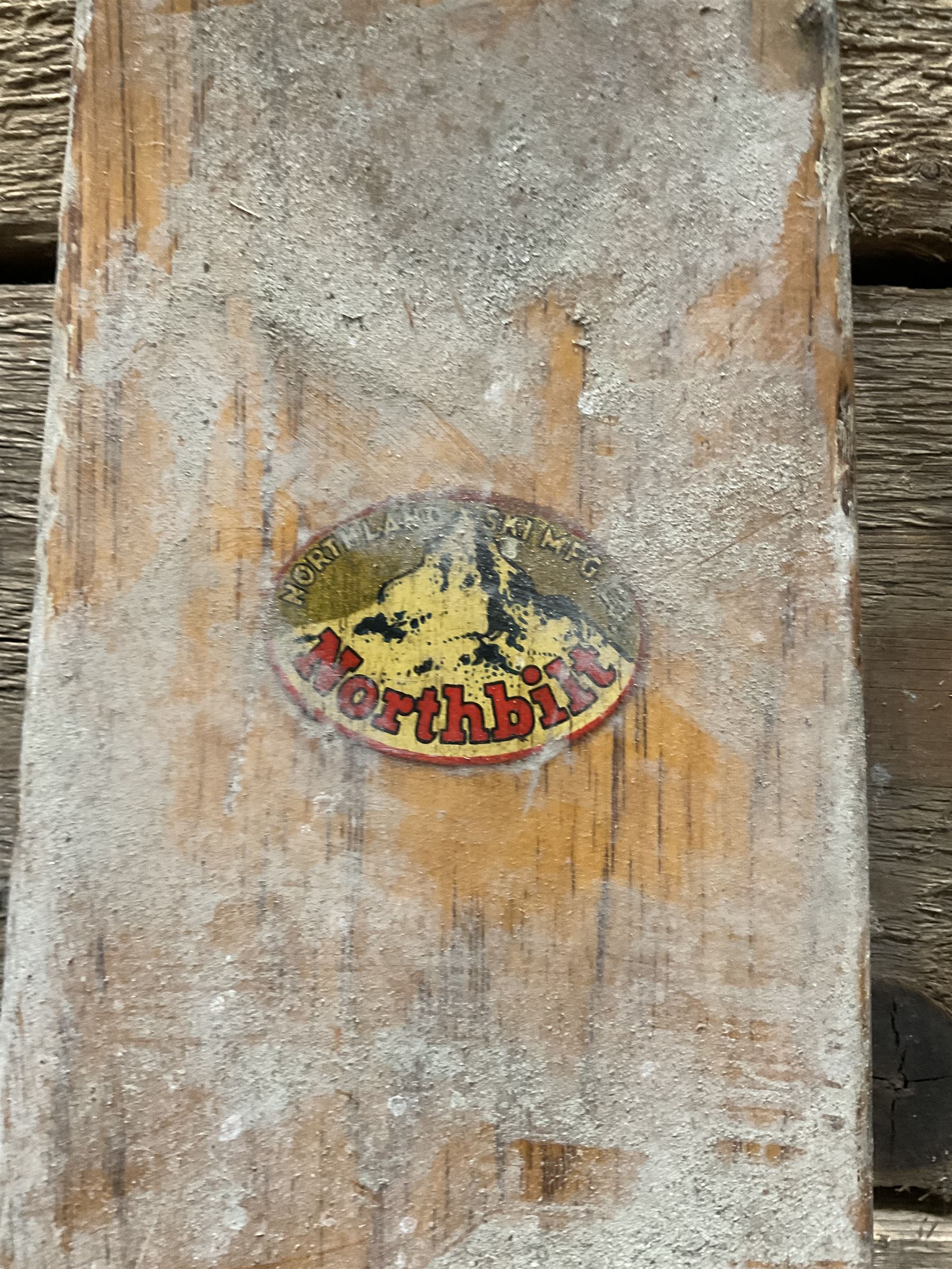 Two pairs of vintage skis, L207cm and 197cm