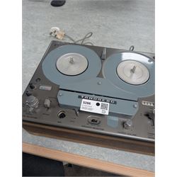 Two vintage four track reel to reel recorders, including a Tandberg Series 15 and a Stellaphone