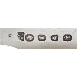 Set of twelve Victorian silver dessert forks, Fiddle pattern by Samuel Hayne & Dudley Cater, London 1841 and two similar dinner forks by Henry Holland, London 1856, approx 22oz