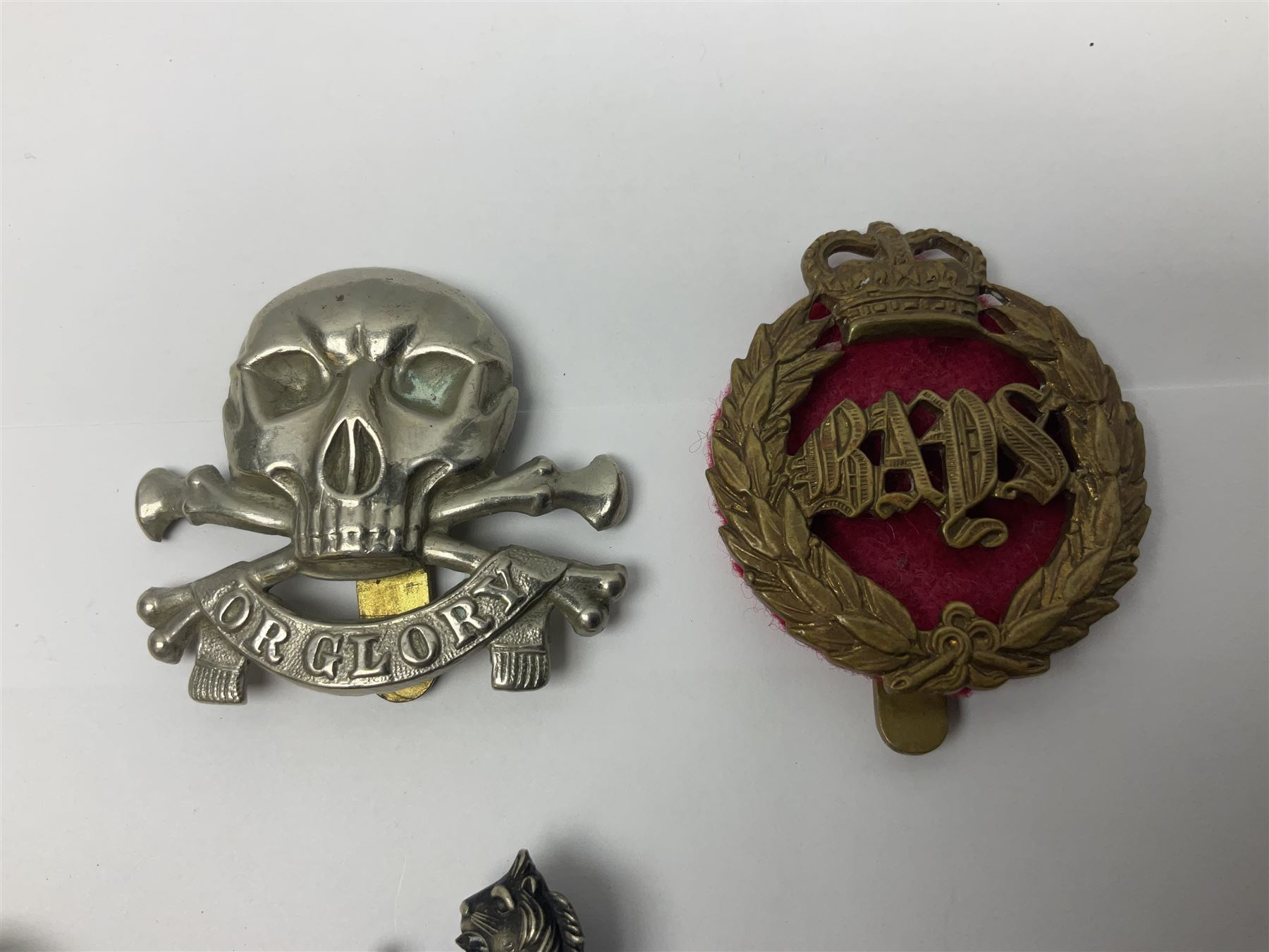 Nine Lancers metal cap badges including 9th, 12th Royals, 24th, 16th Queens and 17th; together with eight various Guards/Dragoons badges (17)