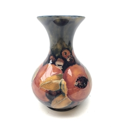  William Moorcroft Pomegranate pattern baluster vase with flared rim, c1920 H13.5cm   