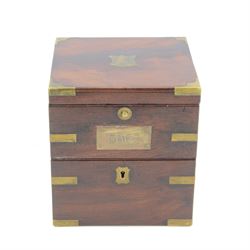 Grant & Son of Carlisle- Fine late 19th century 56 hours (2-day) Marine Chronometer, c1880, in a lockable mahogany brass bound box numbered 5602, with a separate glazed viewing lid and decorative brass shield inset to the top, with a 3-1/2