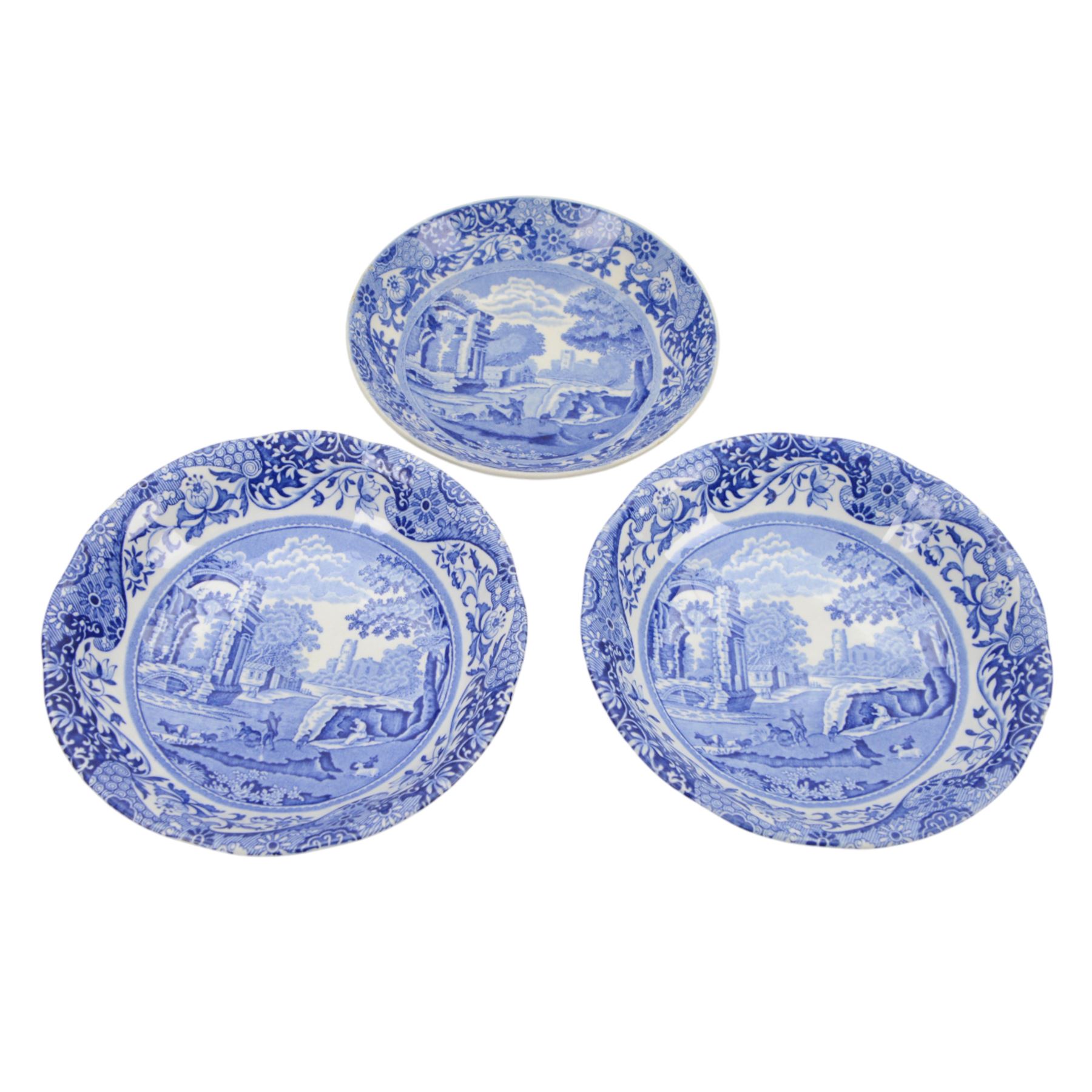 Copeland Spode Italian pattern part tea service, including teapot, six cups and ten saucers, five dessert plates, five side plates etc 