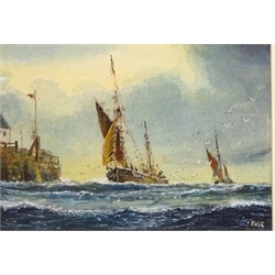  Fishing Boats coming into Harbour, watercolour signed by Jack Rigg (British 1927-) 17cm x 25cm  