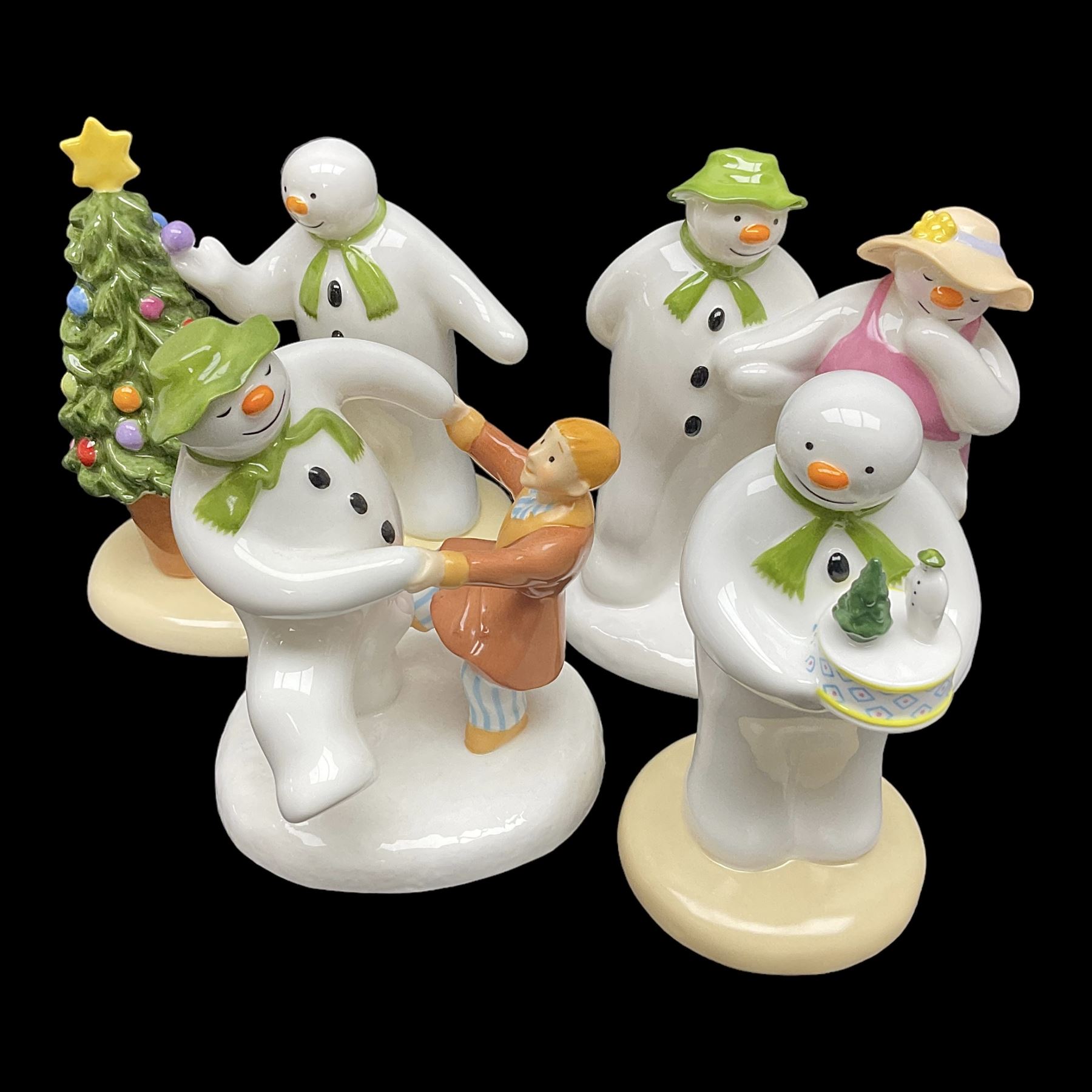 Four Coalport Characters The Snowman figures | Antiques