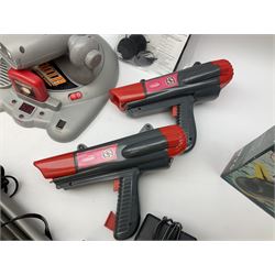 Mad Catz Dual Force Racing Wheel and Foot control for Playstation; Arcadia Image Projecting Game System; pair of Captain Scarlet and the Misterons phaser guns etc