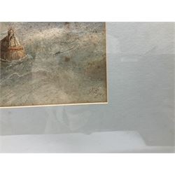 Sidney Edward Paget (British 1860-1908): Dutch Fishing Boat and other Vessels in Stormy Seas, watercolour signed 38cm x 70cm
