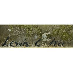 Lewis George Fry (British 1860-1933): Hayricks 'Limpsfield' Surrey, oil on panel signed, titled verso 23cm x 33cm