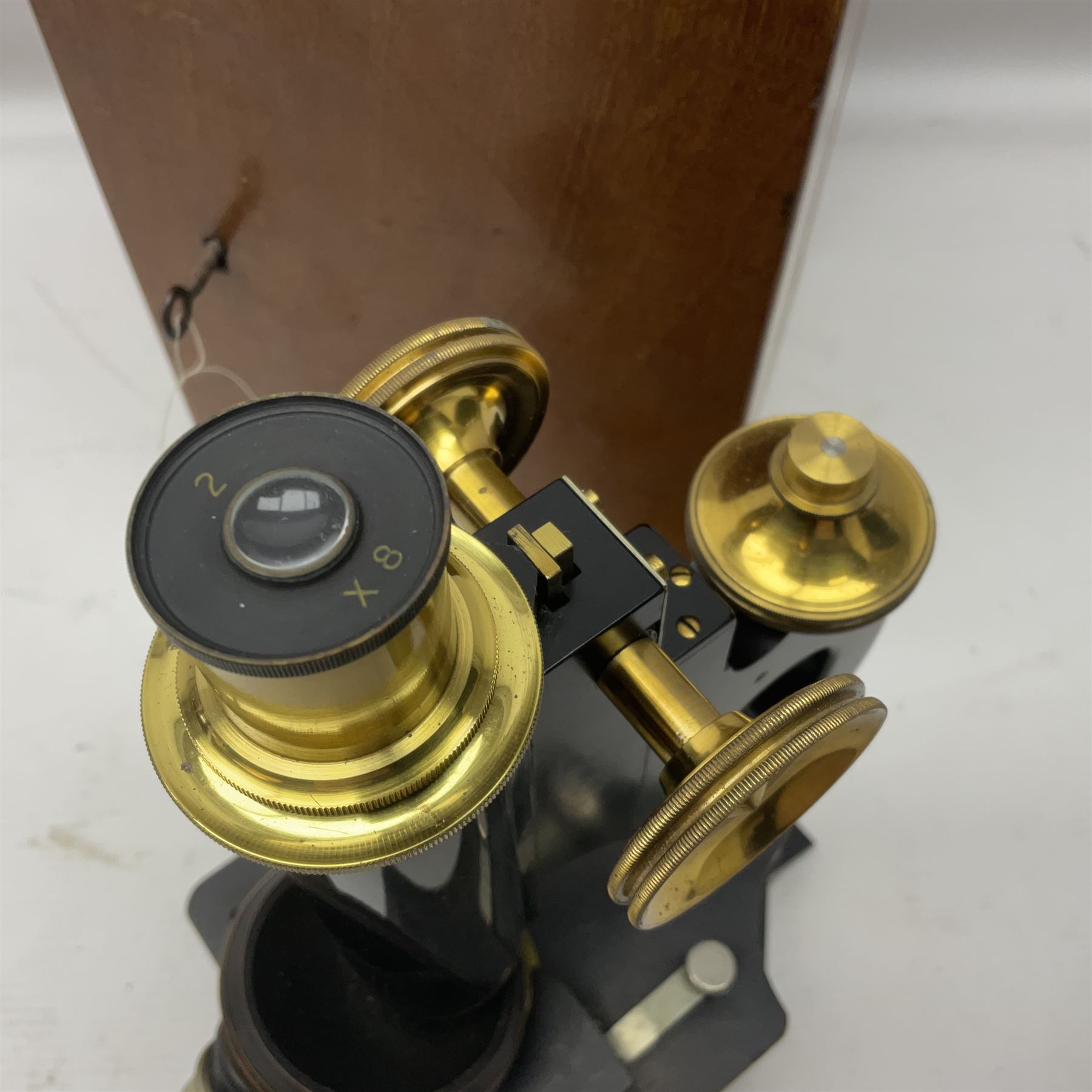 Three boxed microscopes, comprising Hawkslay & Sons Spencer Buffalo microscope no 68177, J Swift & Son microscope and R & J Back microscope no 30241