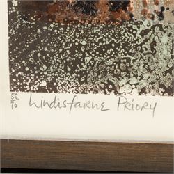 Norman Wade (British 1922-2004): 'Lindisfarne Abbey', limited edition lithograph signed titled dated '70 and numbered 55/70, 50cm x 65cm