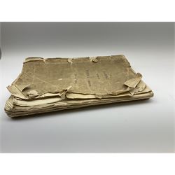 White Star line SS 'Titanic' - Proceedings Before The Right Hon. Lord Mersey, with Rear Admiral The Hon. S.A. Gough-Calthorpe C.V.O., R.N., et al. On a formal investigation ordered by the Board of Trade into the loss of the SS 'Titanic'. In the Wreck Commissioner's Court May/June 1912. Published by HMSO London. Unbound with hand written paper cover titled 'Evidence Given At 'Titanic' Inquiry 1st to 18th days. Incomplete - missing days 1 to 4 in list of witnesses, day 18 missing pp.503-506, appendix inserted between days 17 and 18. A rare and interesting part copy of the proceedings with unique annotations in many page margins. The first day title page is named in ink 'Mrs. Robinson', presumably Mrs. Annie Robinson First Class Stewardess and survivor, whose examination was on the eleventh day and which is partly highlighted in red pencil. The first eleven days also contain various pencil marginalia, hand unknown, together with a pencil cross-section drawing of the ship, with references to the pre-voyage fire and the engineers. The title pages of the twelfth day to the eighteenth day are all named in ink 'Mr. Boyle', referring to Alexander Boyle, with the twelfth day also bearing his professional stamp as 'Engineer Surveyor In Chief 23rd May 1912 Board of Trade'. No marginalia is found on days 12 to 18.