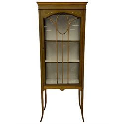 Edwardian inlaid display cabinet, enclosed by single glazed door