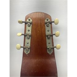 Early 1960s lap steel electric guitar with mahogany body and Plato pick-up, L81.5cm